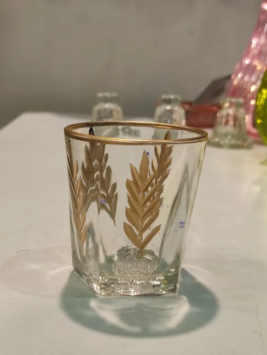 Gold Leaf Glass Tumbler — Handcrafted Export Product by NXTGENEXPORTS, Moradabad